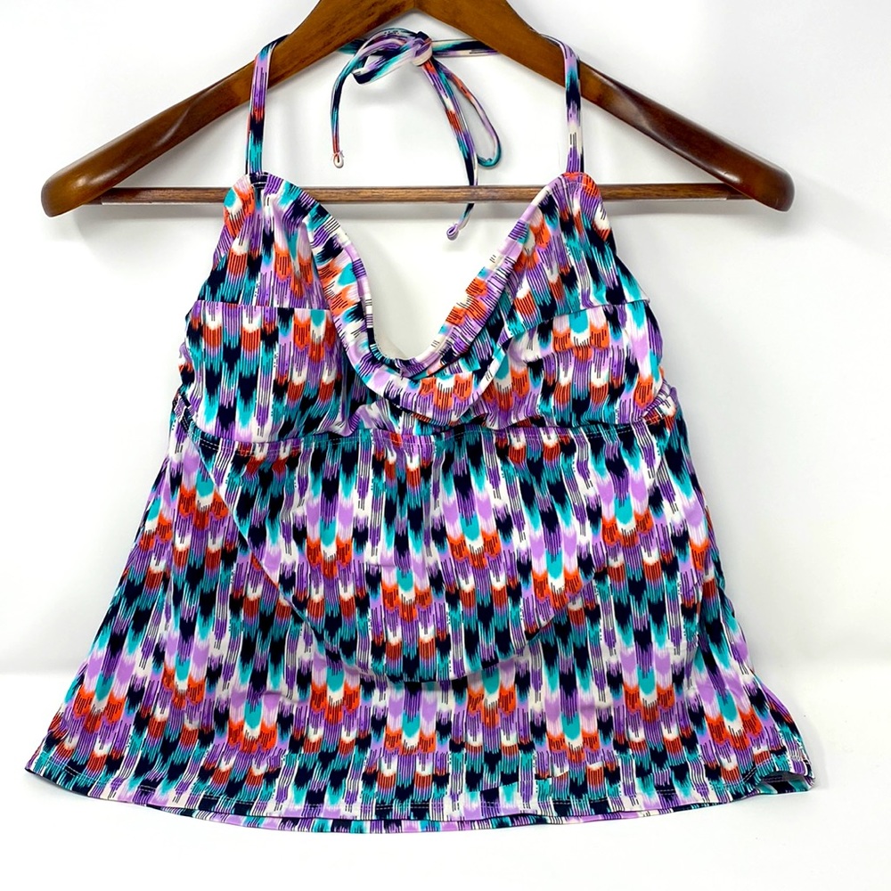 Catalina Halter-Style Tankini Swimsuit Top Size Large 12-14 Excellent Condition